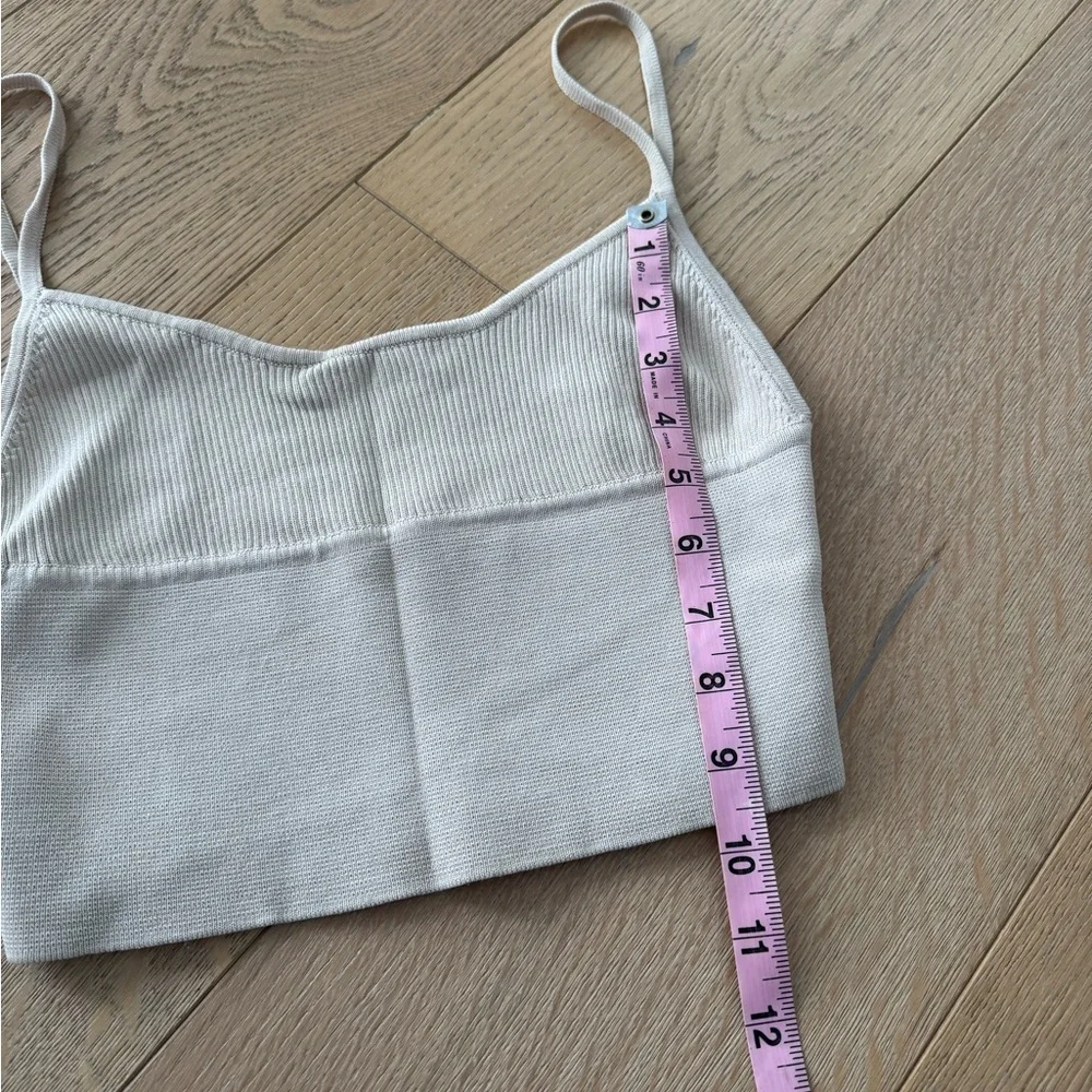 Et Clet Beige Ribbed Cropped Tank Small - Picture 2 of 6